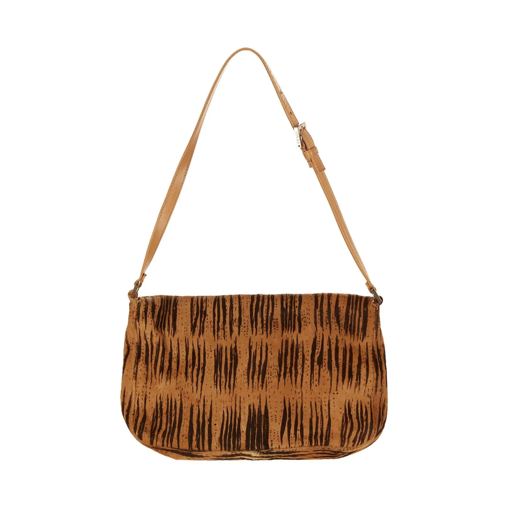 Fendi Brown Tiger Print Shoulder Bag