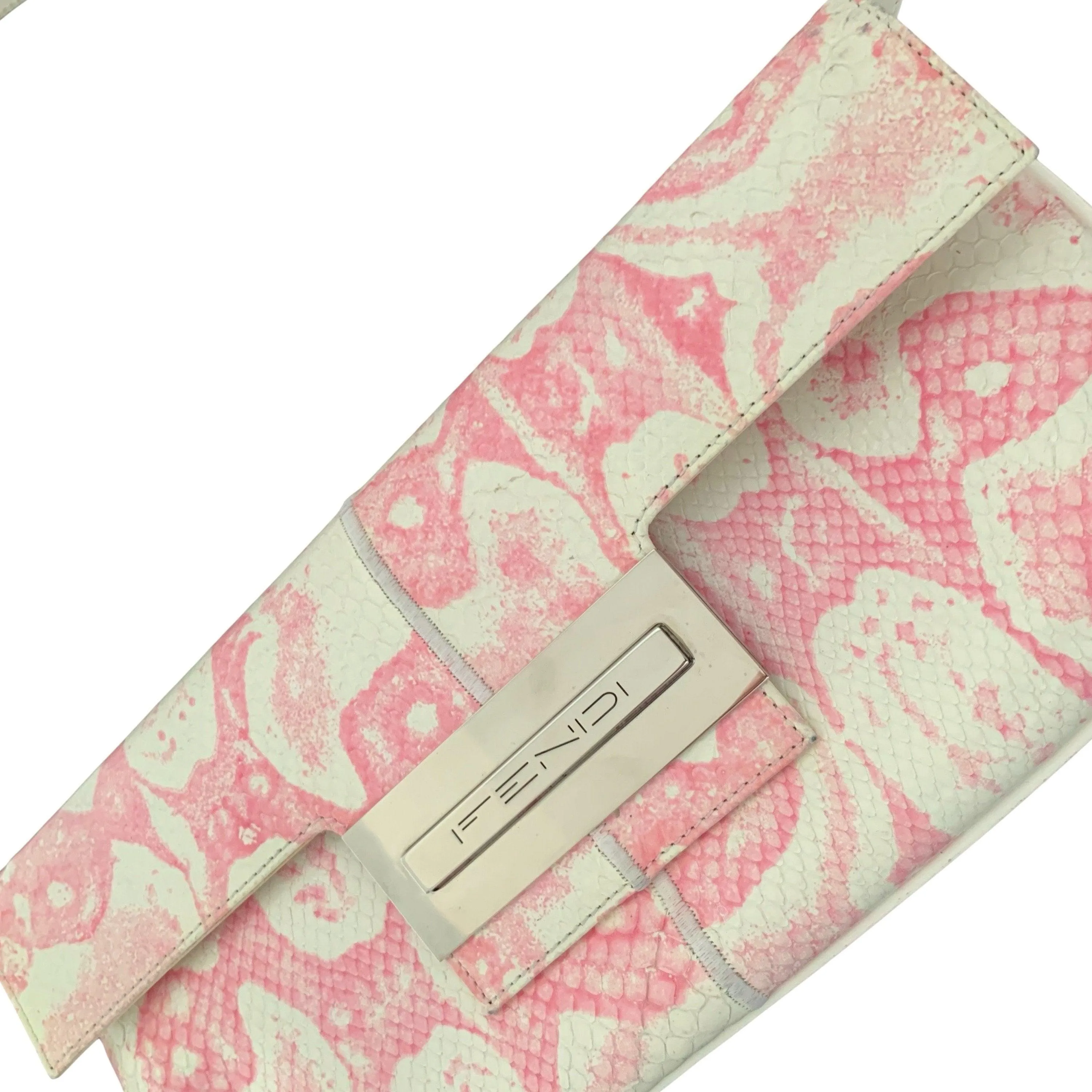 Fendi Pink Snakeskin Shoulder Bag