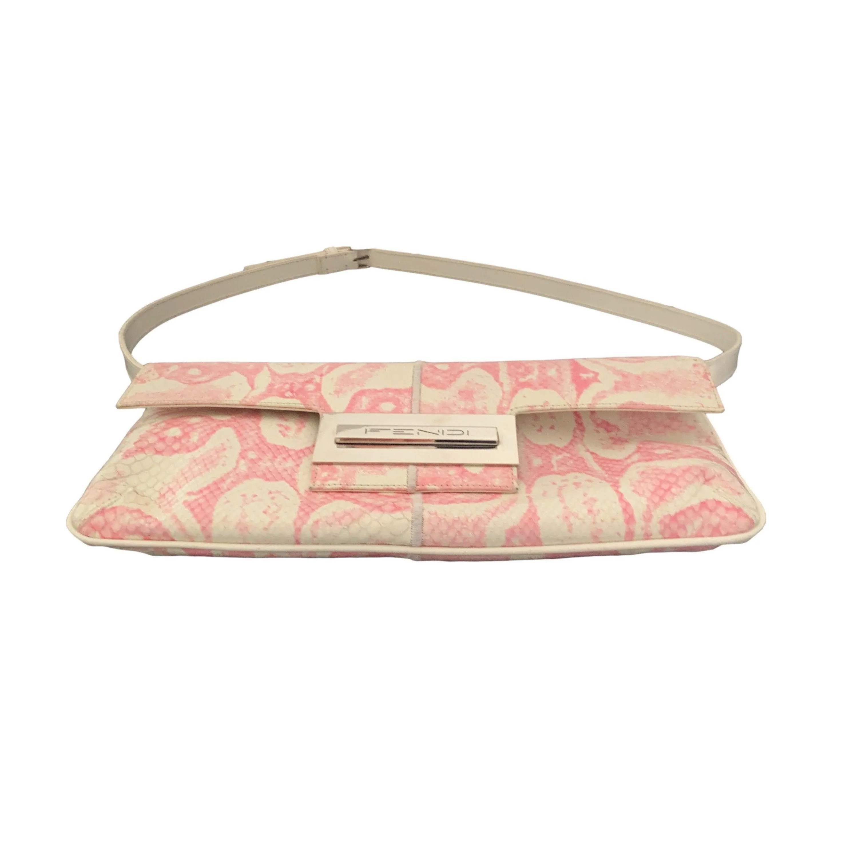Fendi Pink Snakeskin Shoulder Bag
