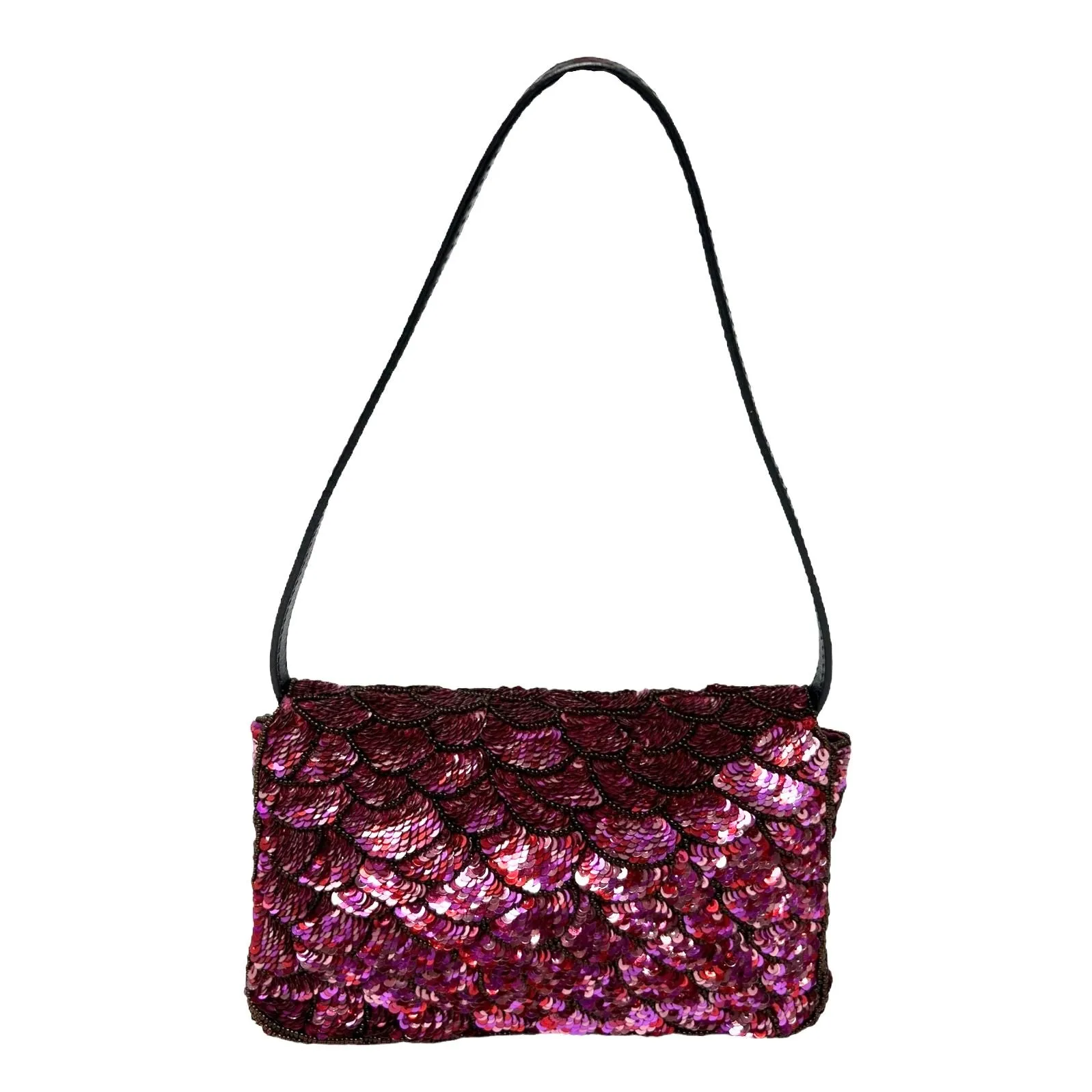 Fendi Purple Sequin Baguette