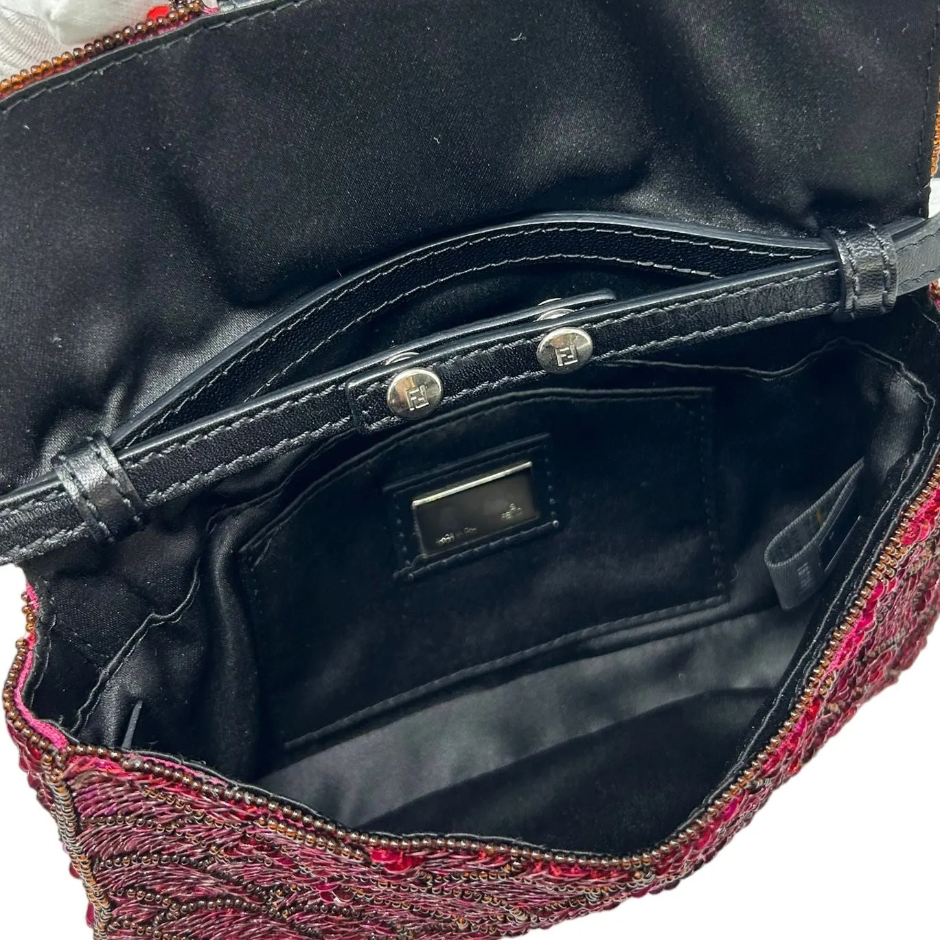 Fendi Purple Sequin Baguette