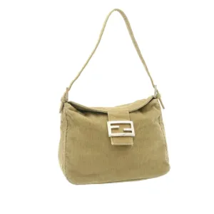 Fendi Tan Corduroy Shoulder Bag