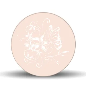 Floral Butterfly <br>Glass Table Spinner 17.75"