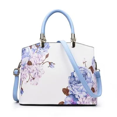 Flower Leather Ladies Hand Tote Bags