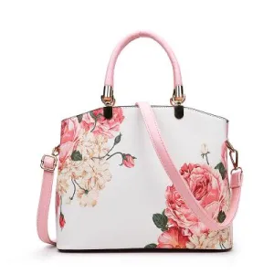 Flower Leather Ladies Hand Tote Bags