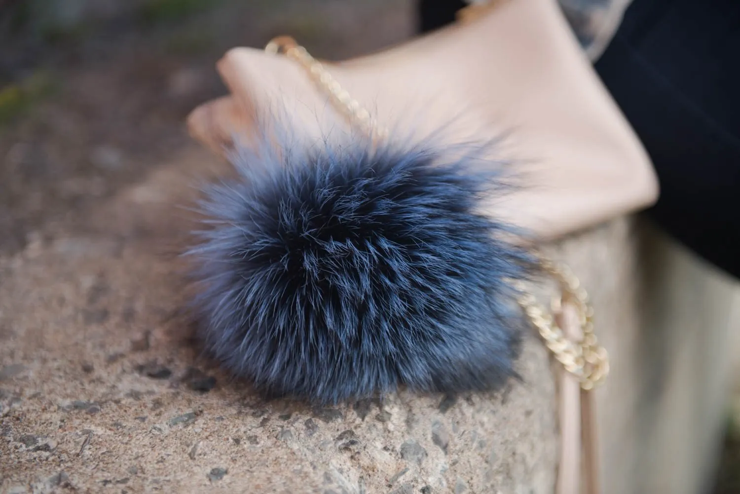 Fox-Fur Mega Pom Pom Bag Charm