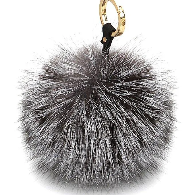 Fox-Fur Mega Pom Pom Bag Charm