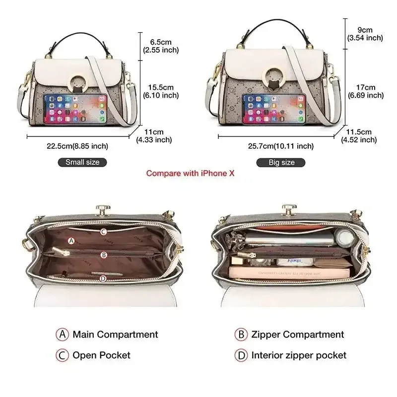 Foxer PVC Leather Vintage Signature Totes in White and Brown