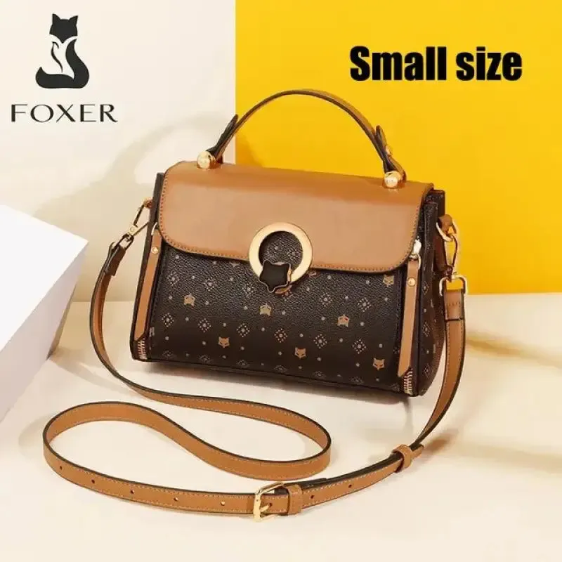 Foxer PVC Leather Vintage Signature Totes in White and Brown