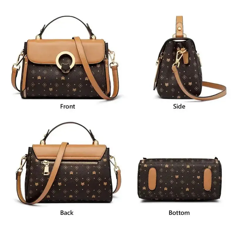 Foxer PVC Leather Vintage Signature Totes in White and Brown