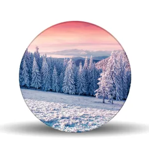 Frozen Over Glass Lazy Susan Table Spinner 17.75"