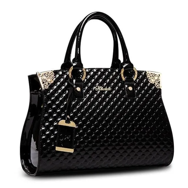Genuine Patent Leather Luxury Women Handbag