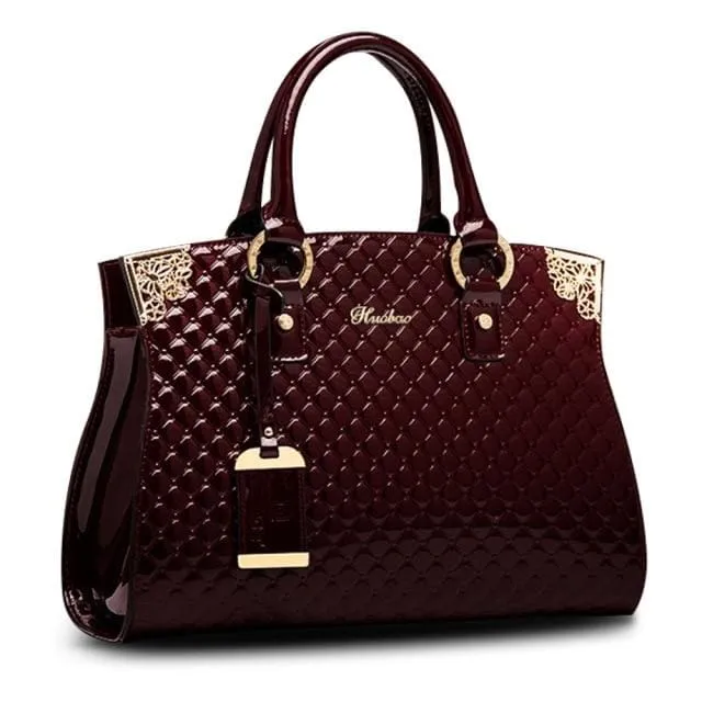 Genuine Patent Leather Luxury Women Handbag
