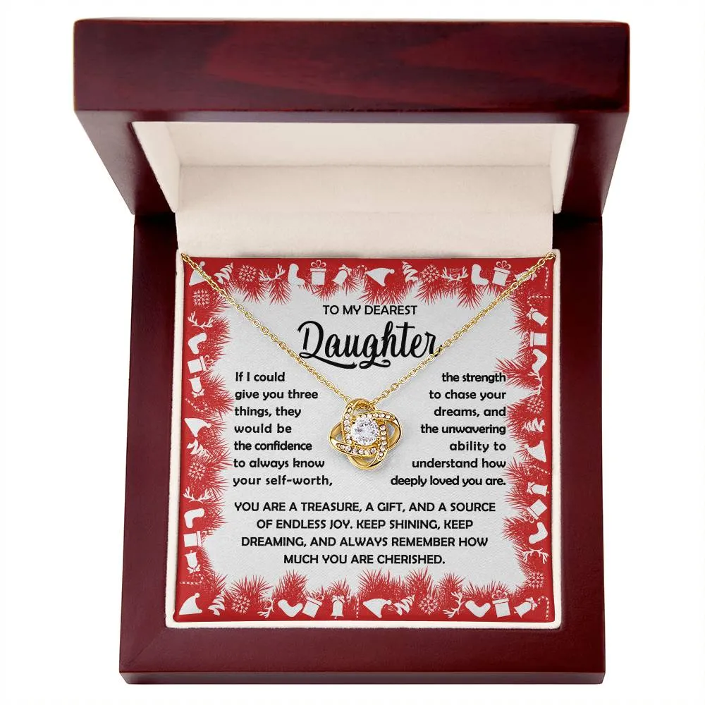Gift for Daughter-Three Things - Love Knot Necklace