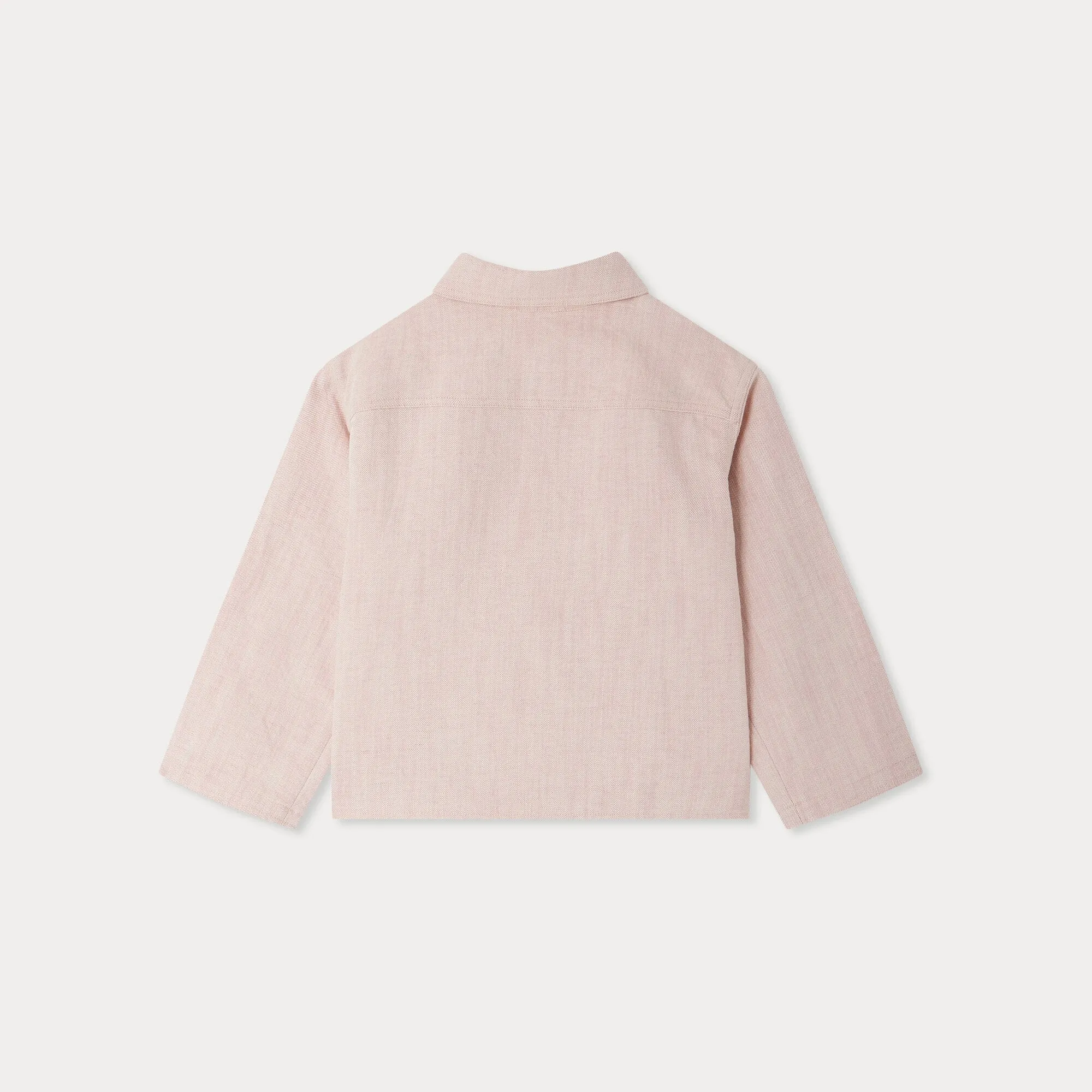 Girls Pink Casual Cotton Jacket