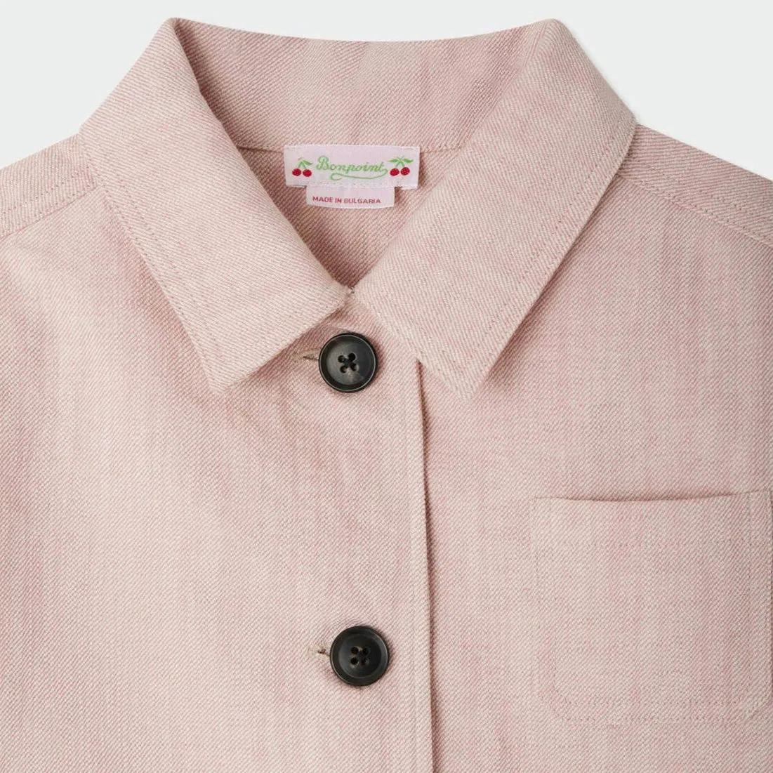 Girls Pink Casual Cotton Jacket