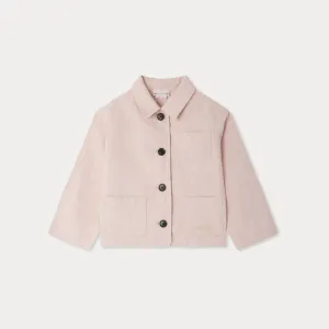 Girls Pink Casual Cotton Jacket