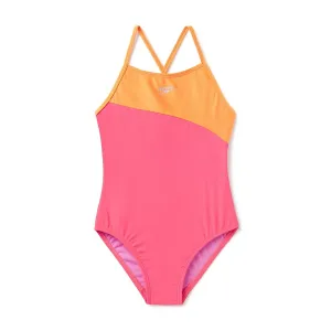 Girl's Youth Shimmer Colorblock One Piece Swimsuit