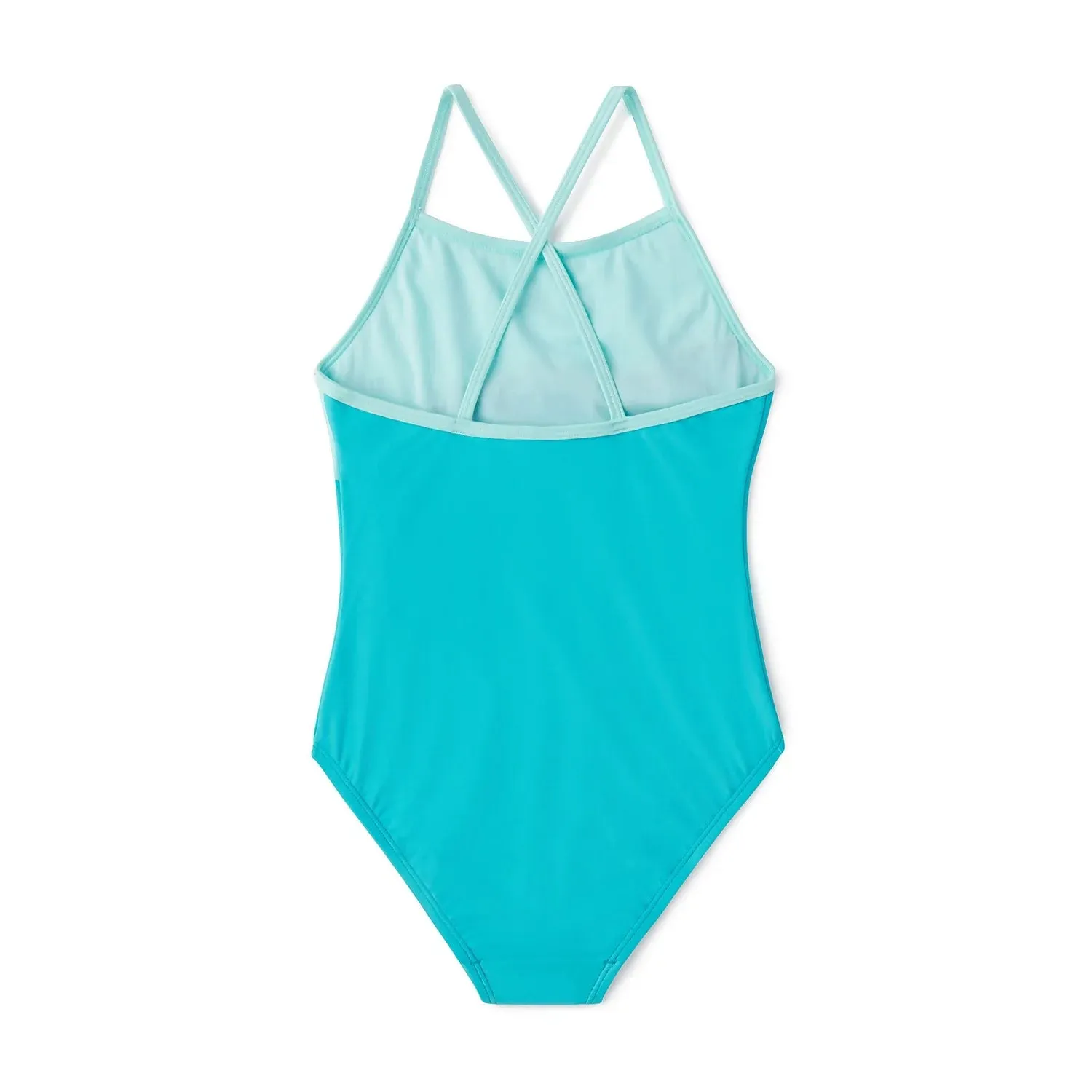 Girl's Youth Shimmer Colorblock One Piece Swimsuit