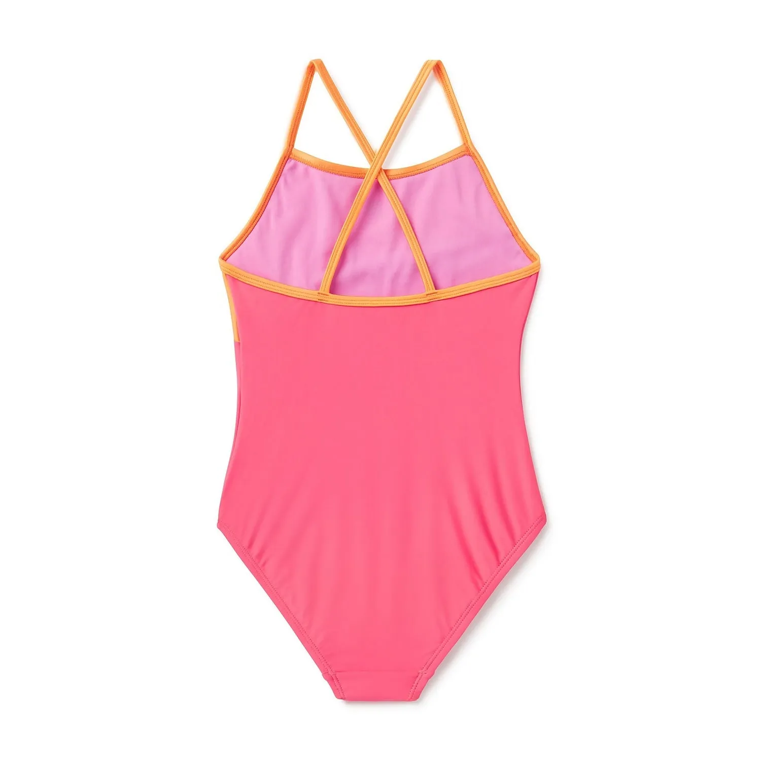 Girl's Youth Shimmer Colorblock One Piece Swimsuit