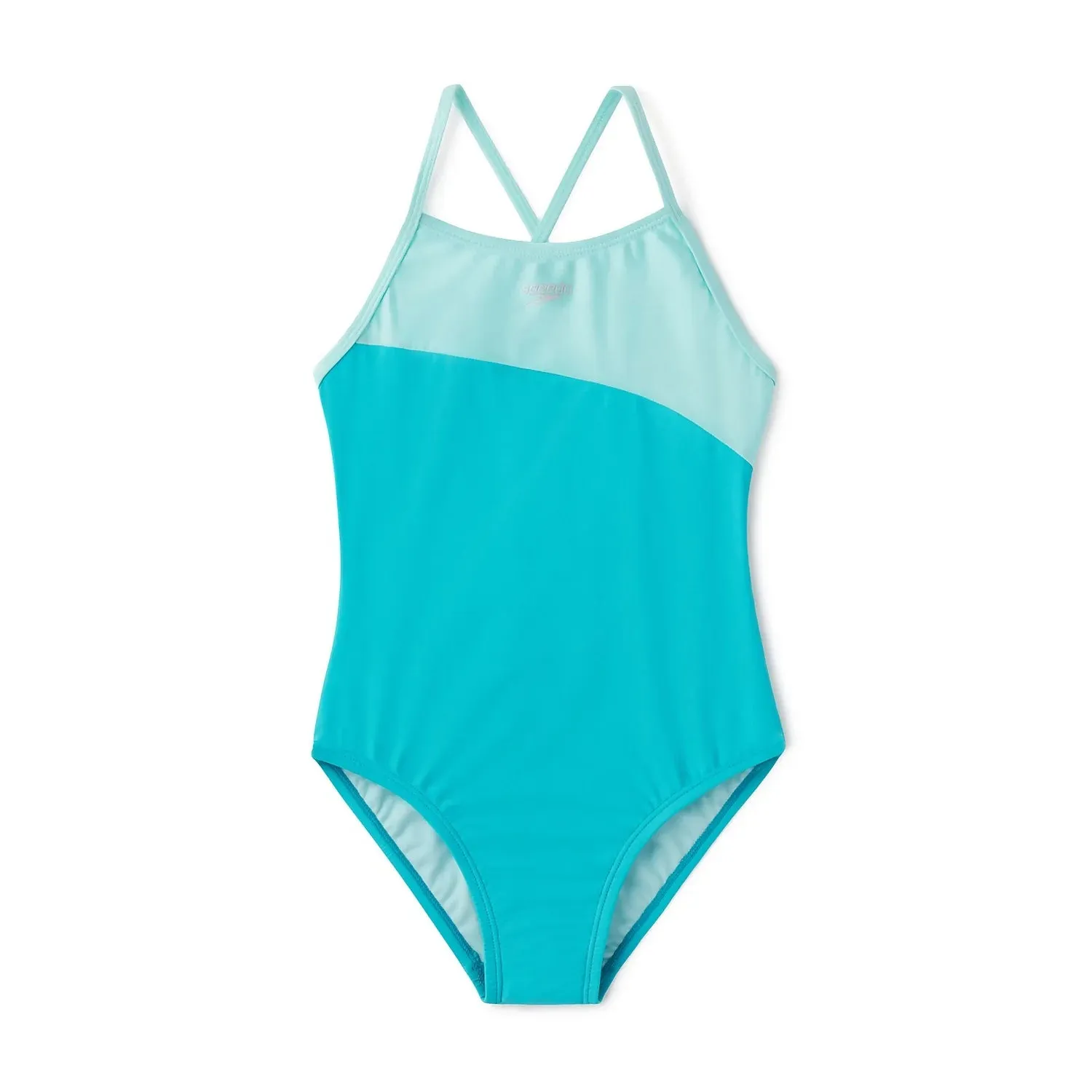 Girl's Youth Shimmer Colorblock One Piece Swimsuit