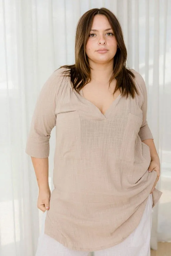 Giselle Tunic Top - Stone