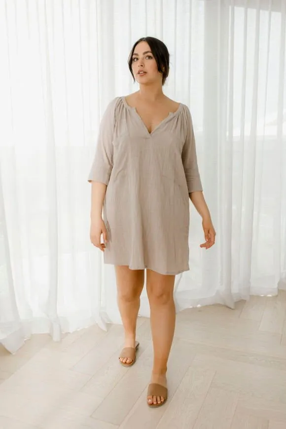 Giselle Tunic Top - Stone