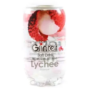Glinter Soft Drink Lychee Flavour 350ml ~ 运德牌气泡水荔枝口味 350ml