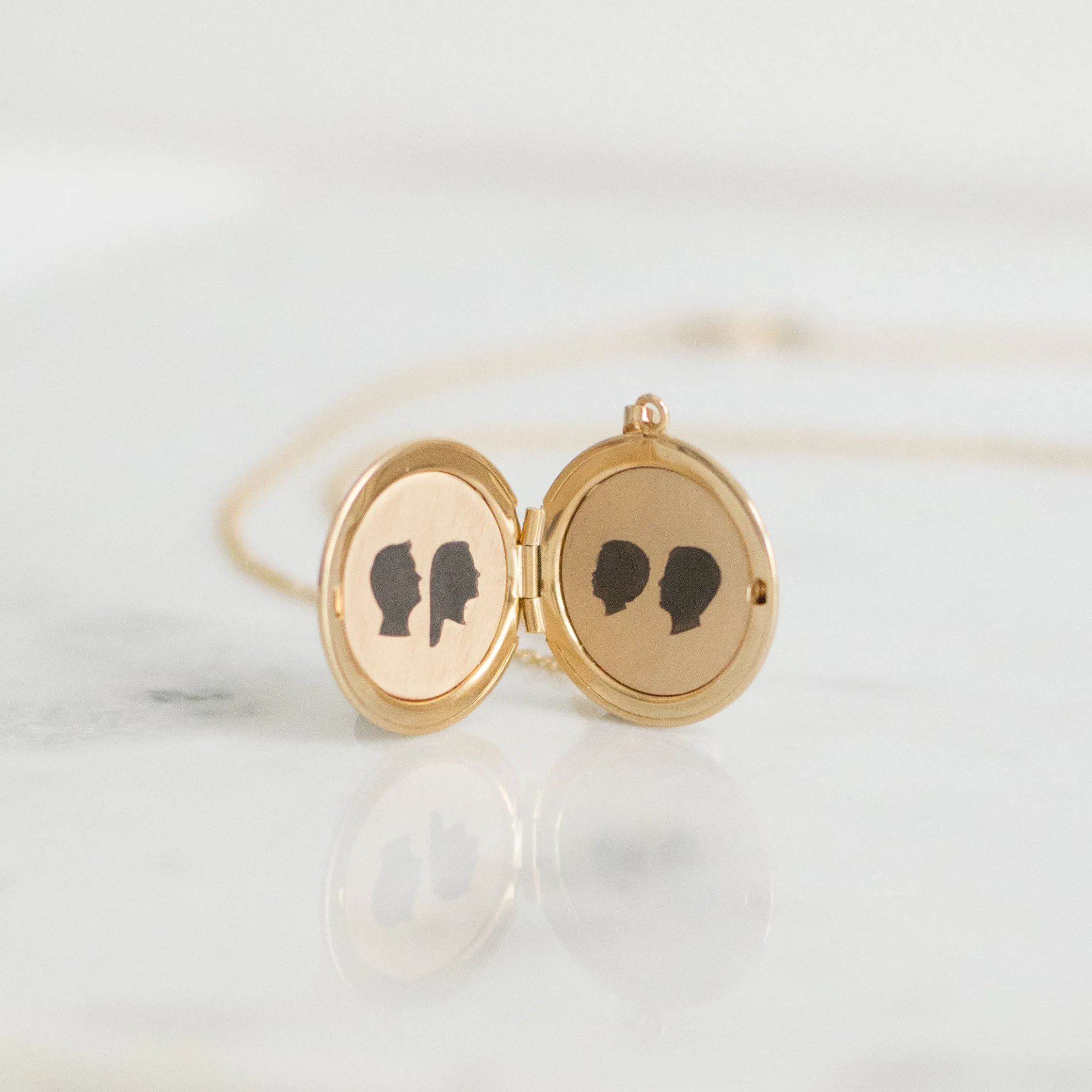 Gold Filled Large Silhouette Locket Necklace