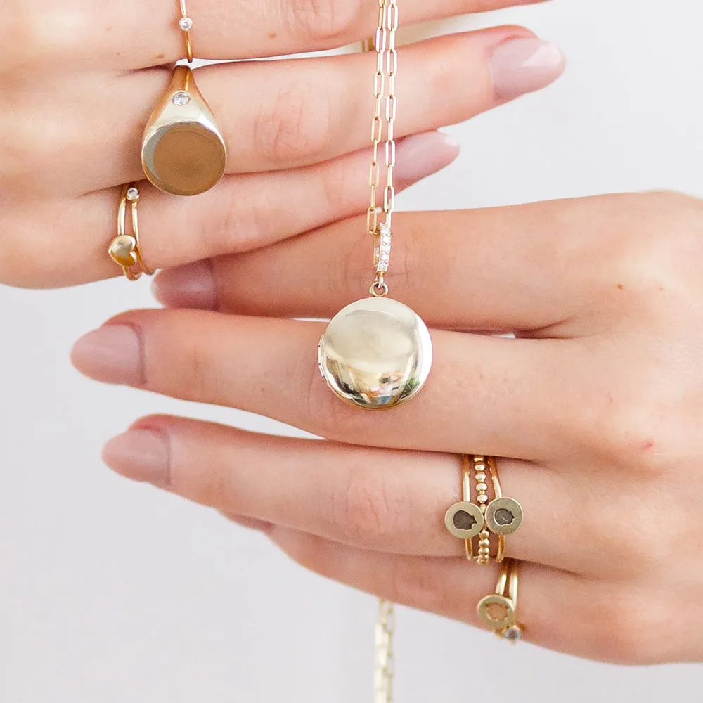 Gold Filled Large Silhouette Locket Necklace