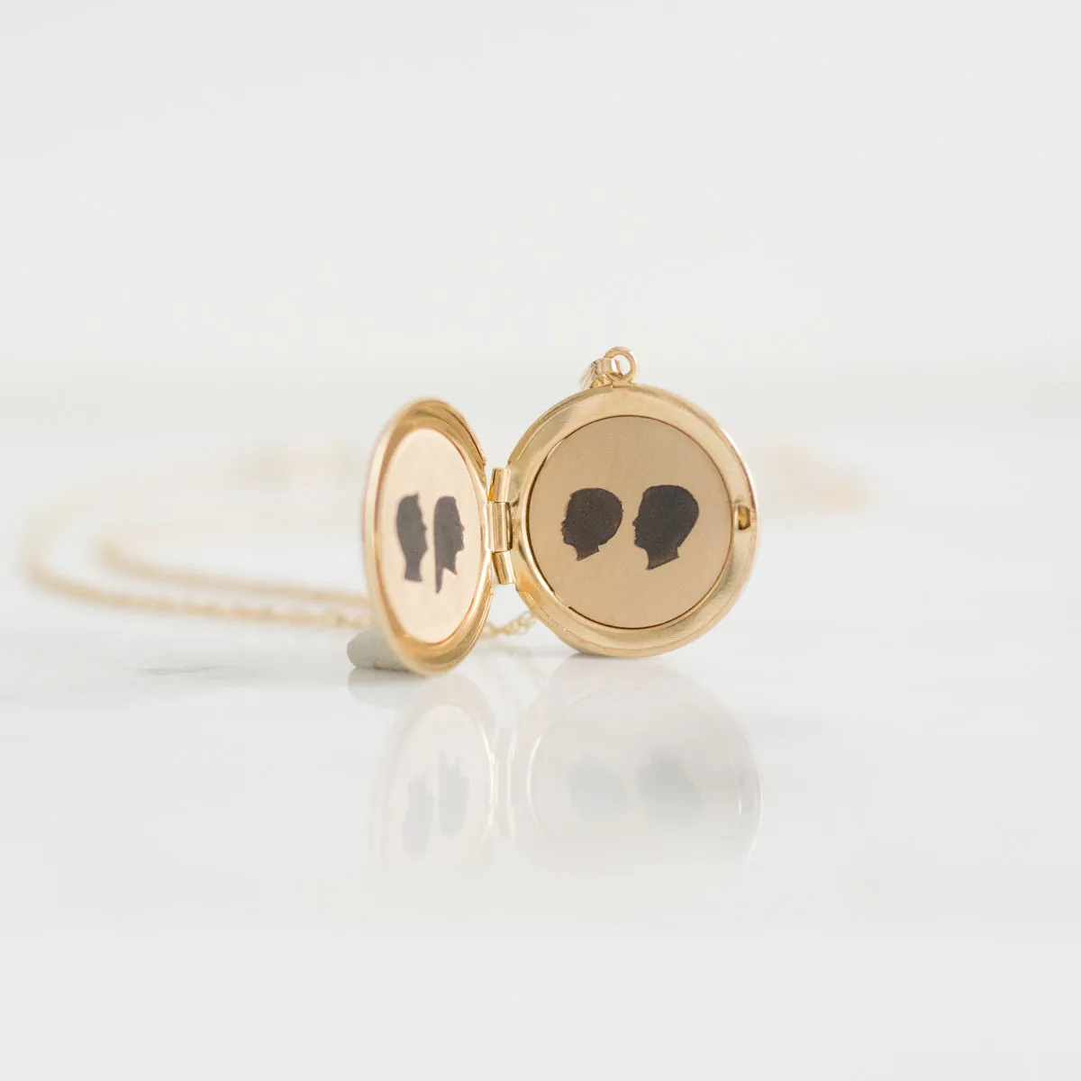 Gold Filled Large Silhouette Locket Necklace