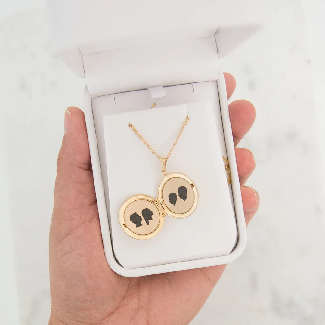 Gold Filled Large Silhouette Locket Necklace