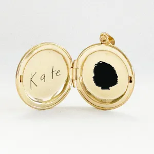 Gold Filled Large Silhouette Locket Necklace