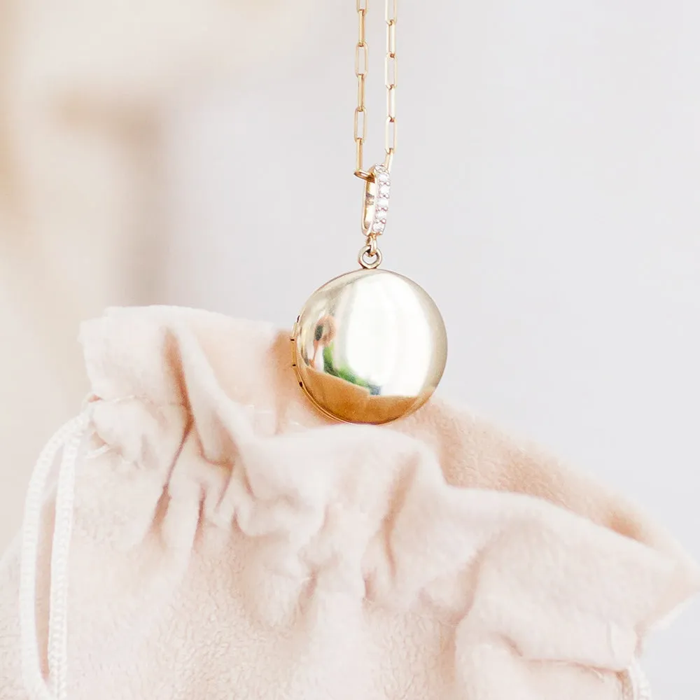 Gold Filled Large Silhouette Locket Necklace