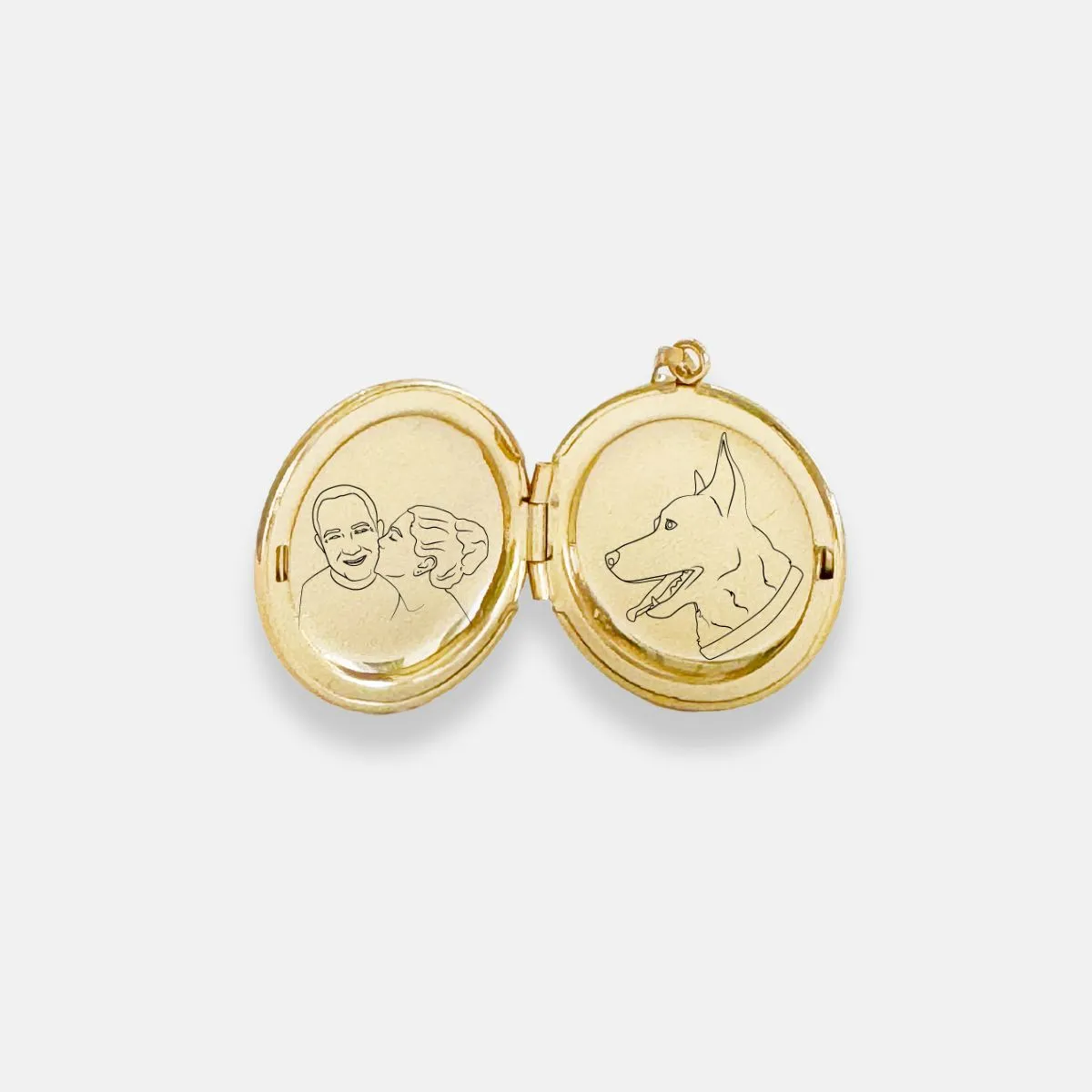 Gold Filled Large Silhouette Locket Necklace