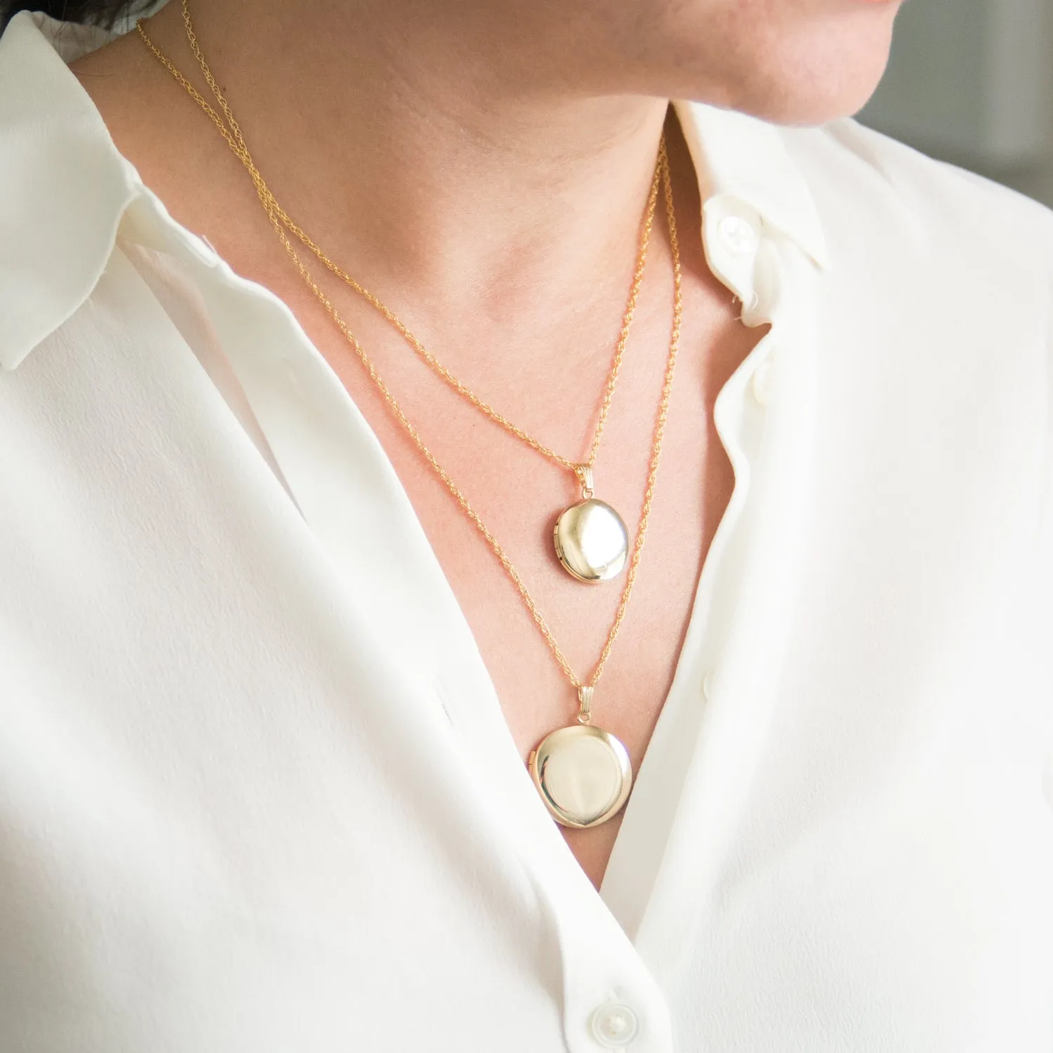 Gold Filled Medium Silhouette Locket Necklace