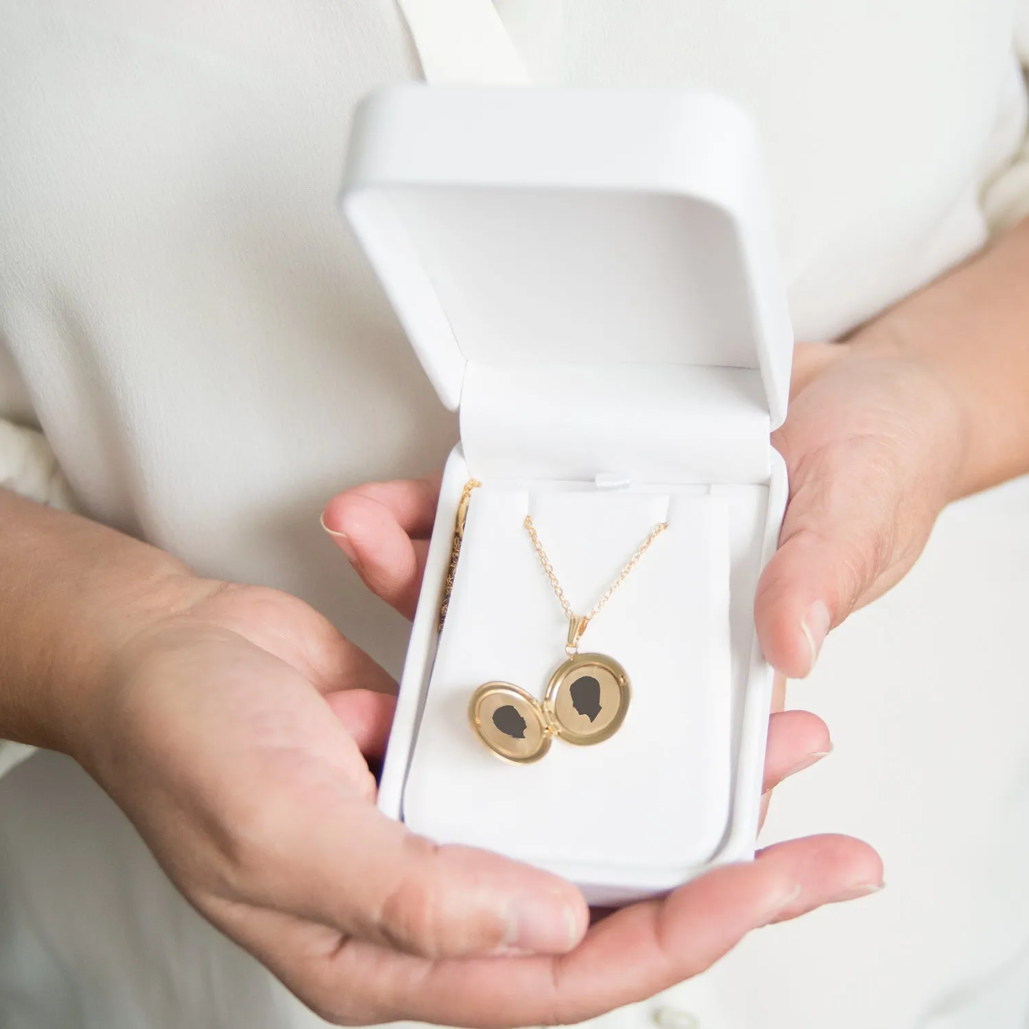 Gold Filled Medium Silhouette Locket Necklace