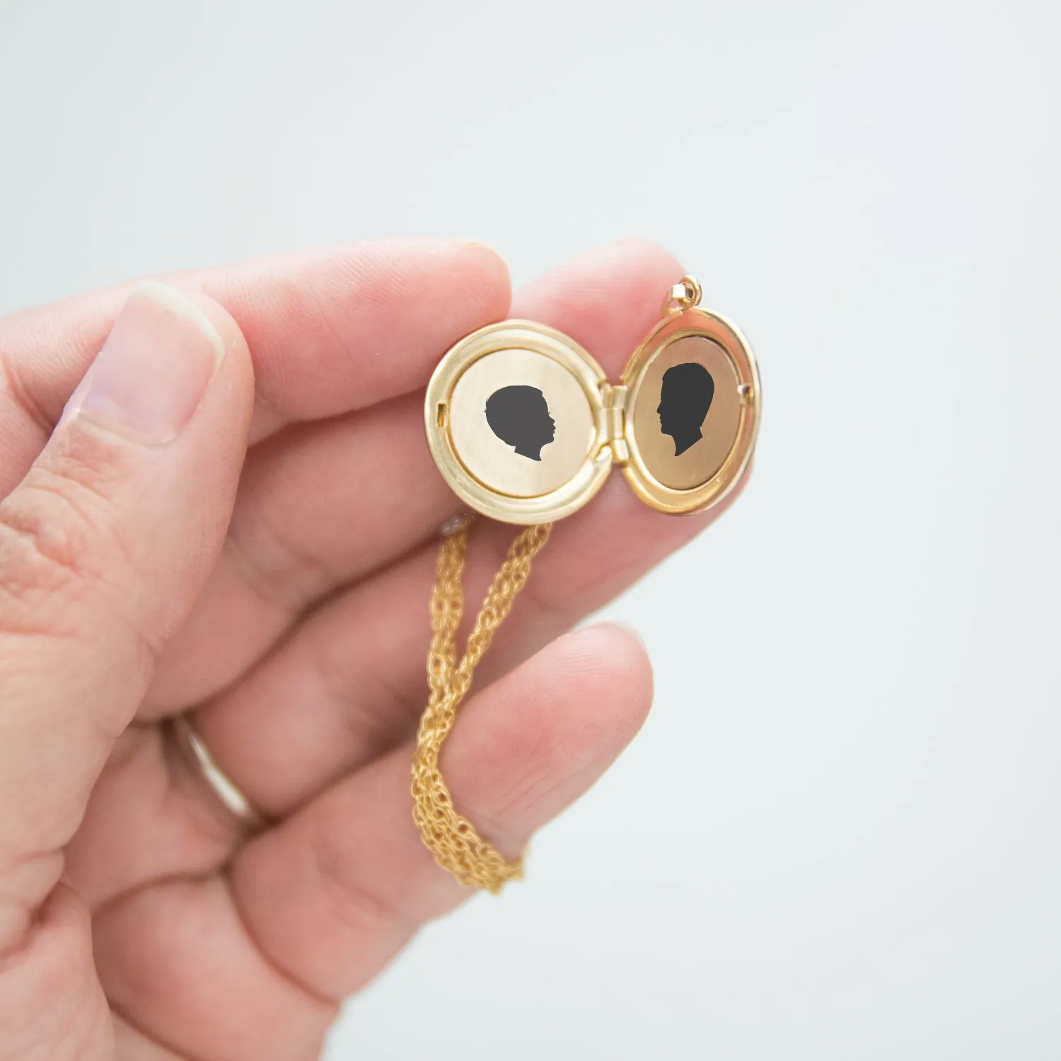 Gold Filled Medium Silhouette Locket Necklace