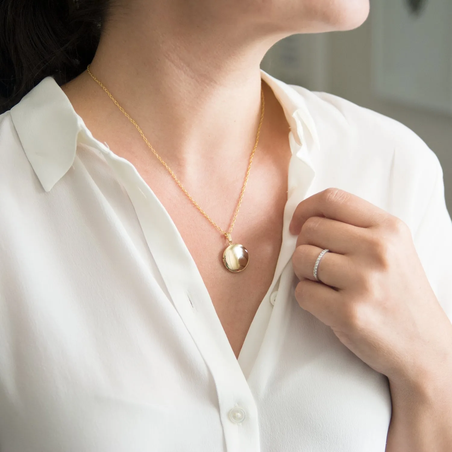 Gold Filled Medium Silhouette Locket Necklace
