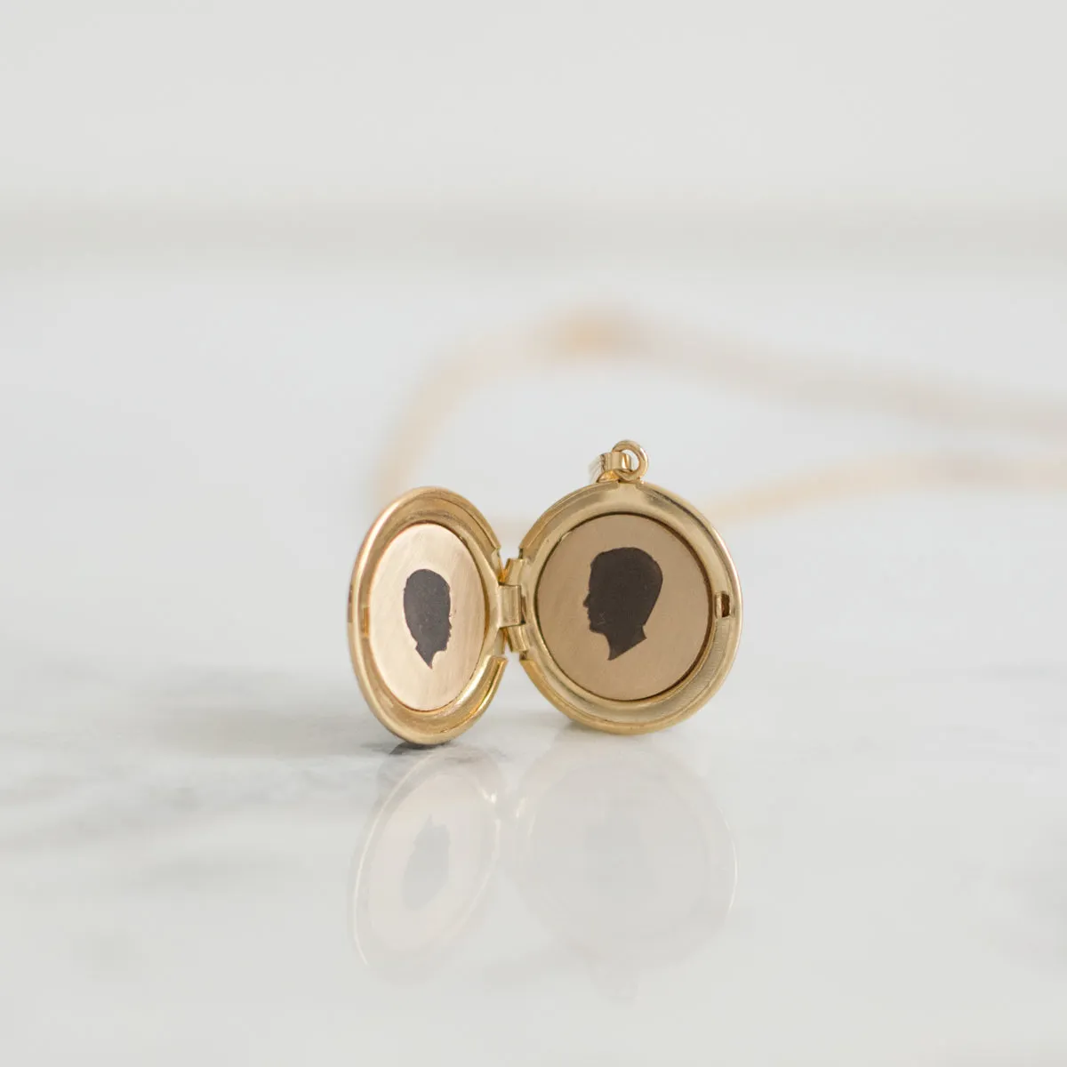 Gold Filled Medium Silhouette Locket Necklace