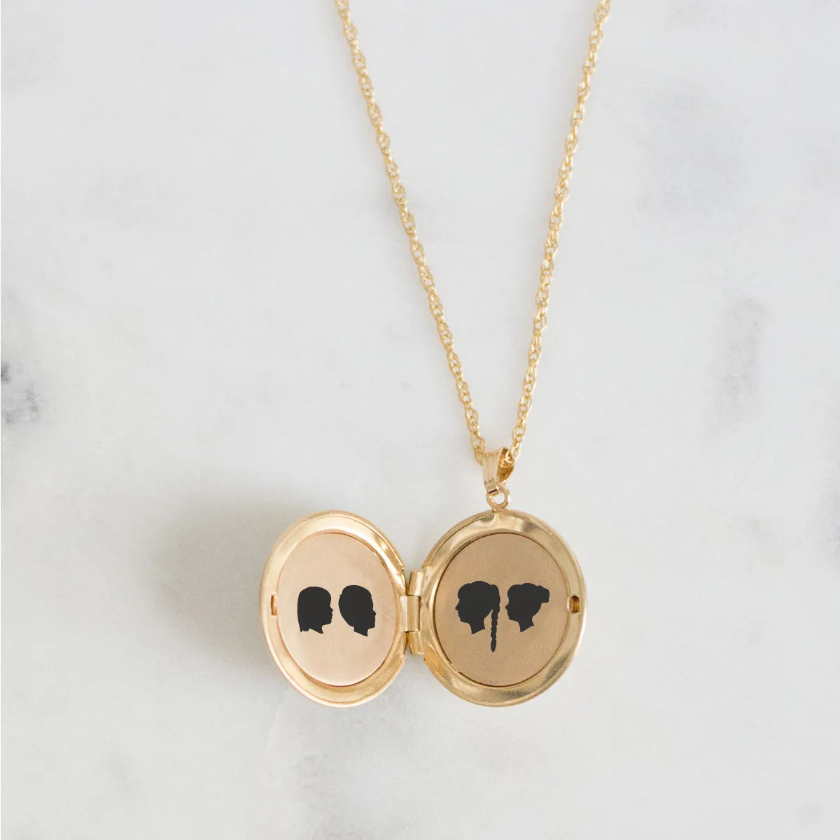 Gold Filled Medium Silhouette Locket Necklace