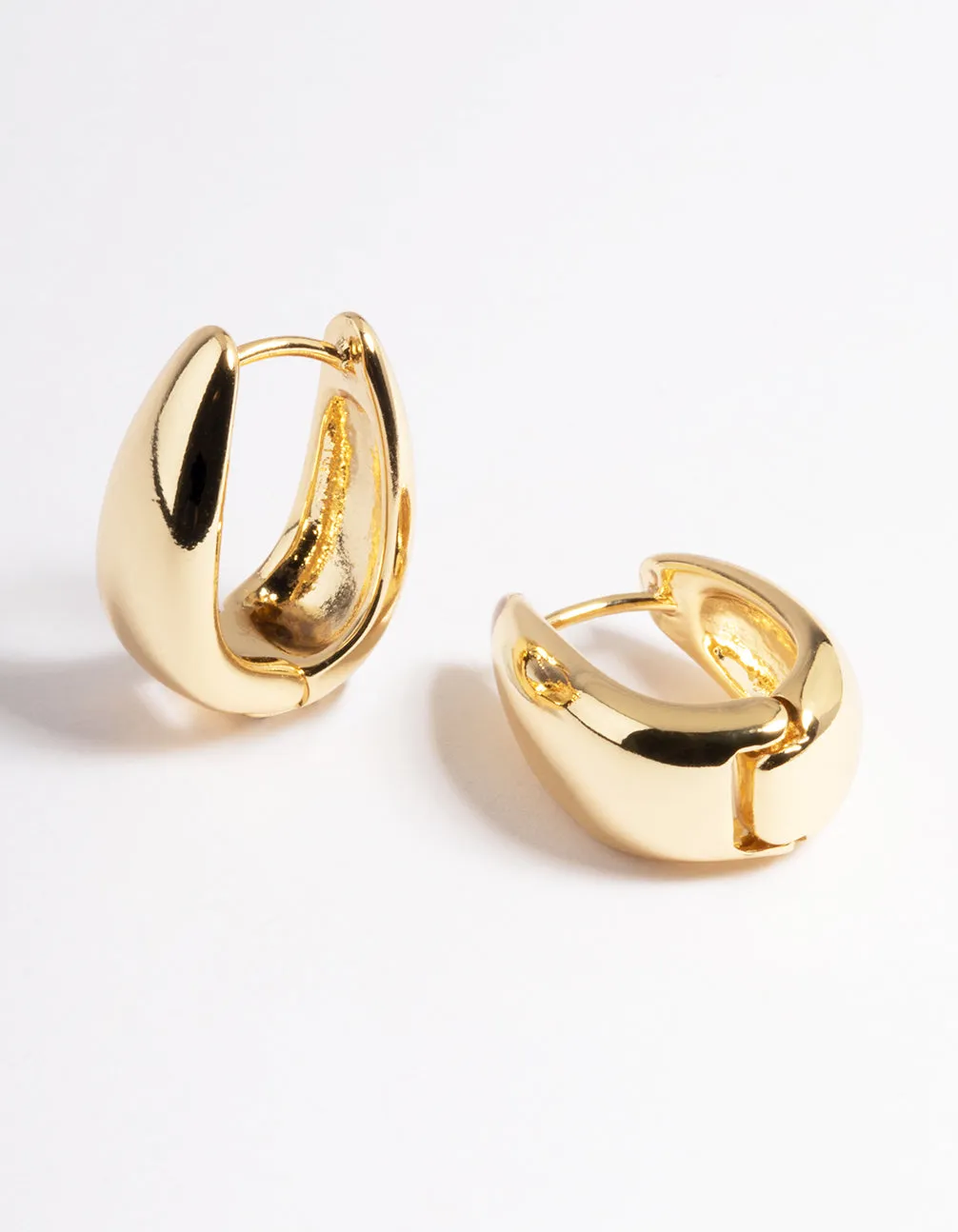 Gold  Plated  Bold Taper Hoop Earrings