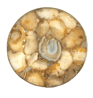 Golden Brown Agate Countertop Lazy Susan Centerpiece
