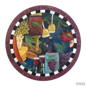 Grateful Heart Lazy Susan - HAND PAINTED. Sticks, Wine gift