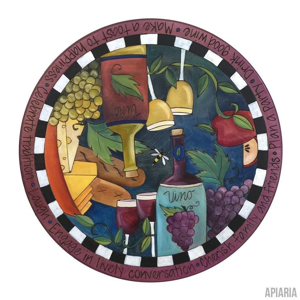 Grateful Heart Lazy Susan - HAND PAINTED. Sticks, Wine gift