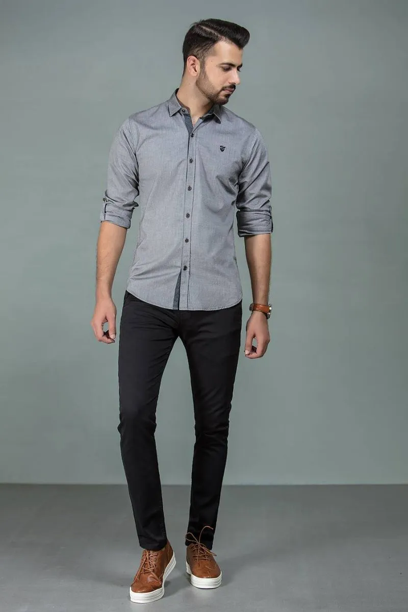 Grey Casual Shirt FS Regular Fit