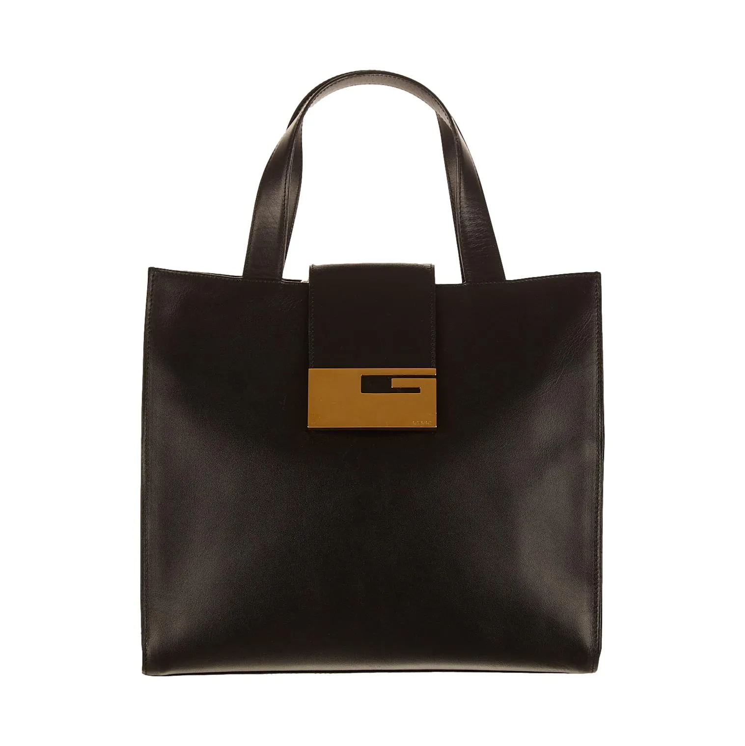 Gucci Black Logo Buckle Top Handle Bag