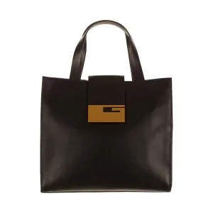 Gucci Black Logo Buckle Top Handle Bag