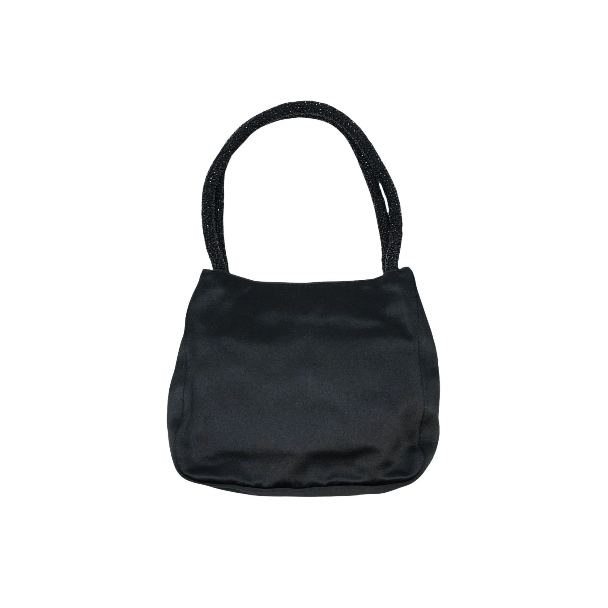 Gucci Black Silk Beaded Logo Bag
