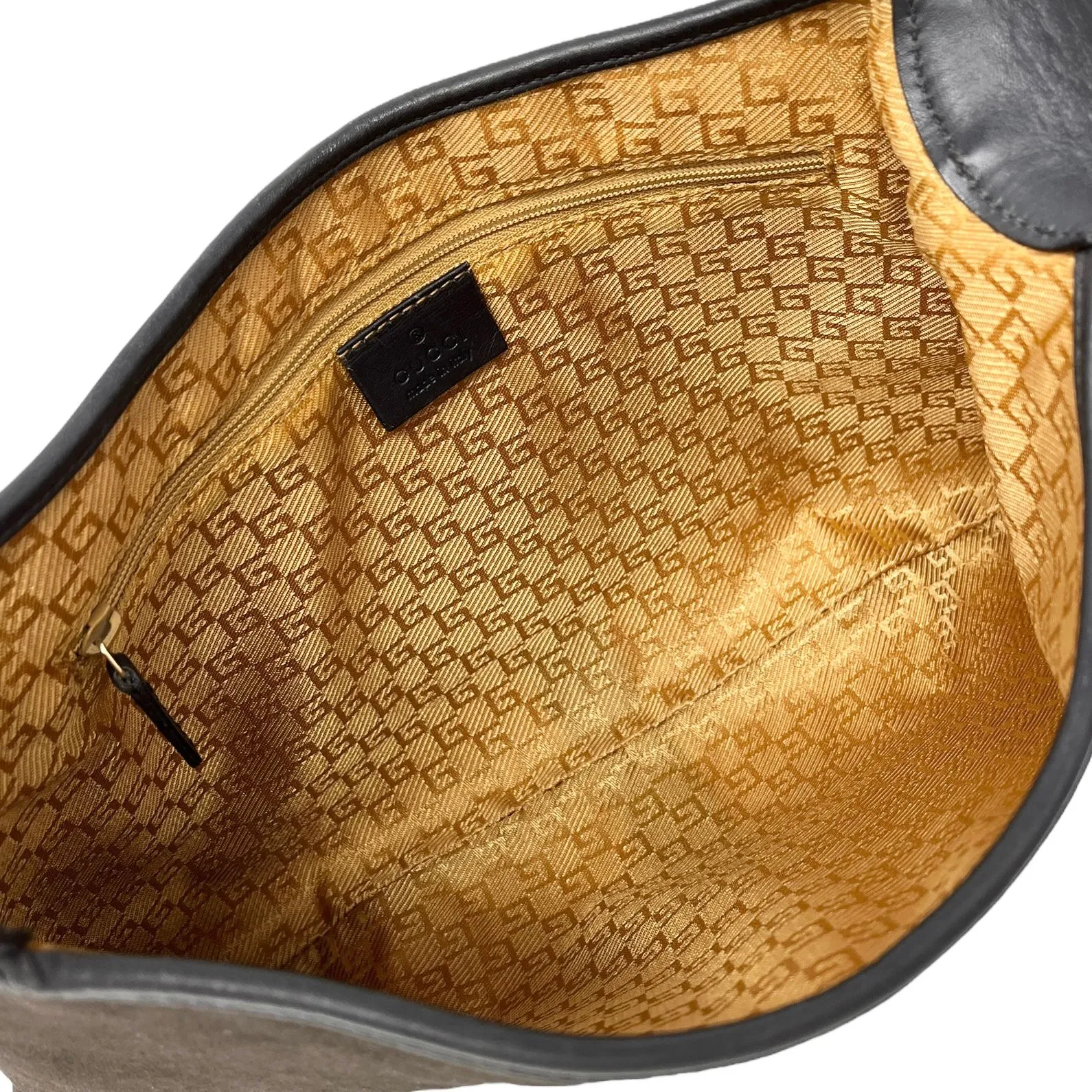 Gucci Brown Suede Bamboo Shoulder Bag